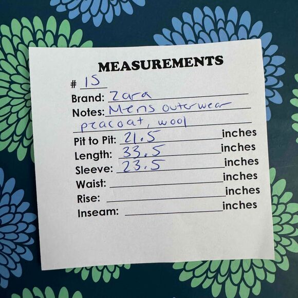 Zara Black Wool Blend Overcoat Buttoned Notched Lapel Mens Size Small - Picture 16 of 16